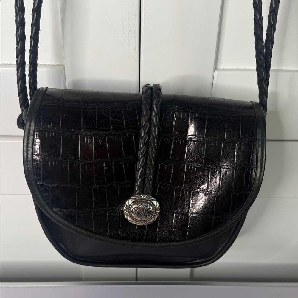 BRIGHTON Black Croc-Embossed Women's Bag